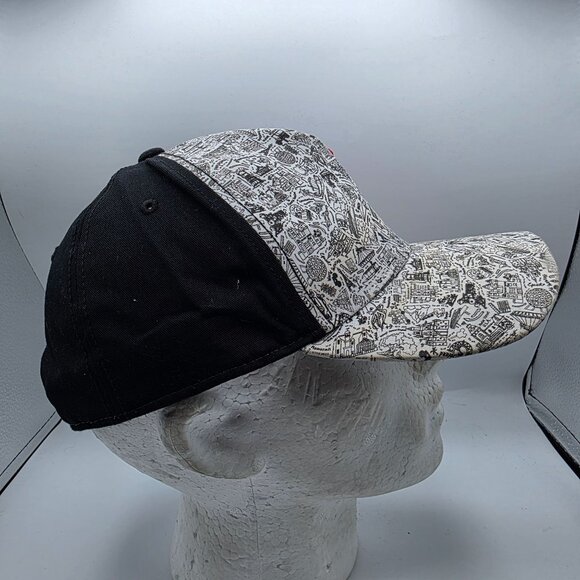 Disney D Black White Adult Snapback Hat Red Logo Adjustable Casual Outdoors - Picture 4 of 9